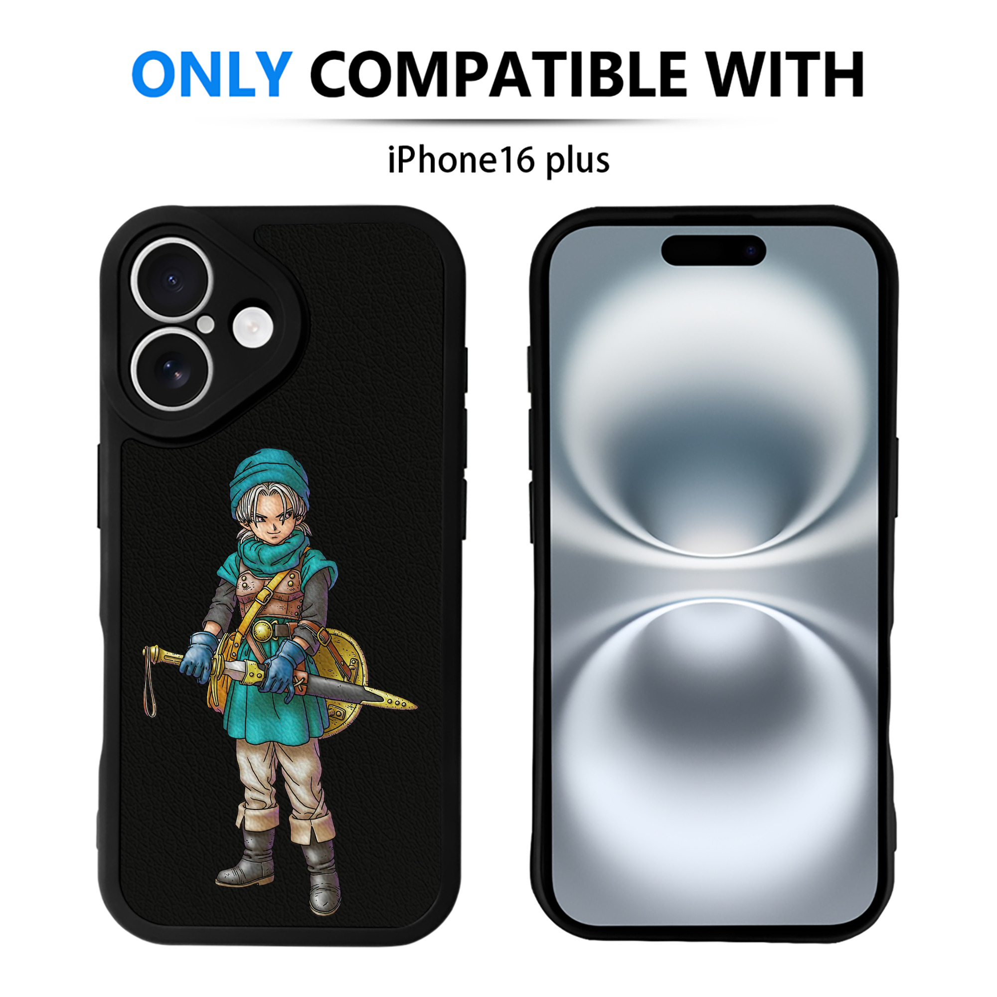 （画像用） ドラゴンクエスト Doragon Kuesuto Dragon Quest 【iPhone 16シリーズ対応】シリコンスマホケース（レザー調） 材質：シリコン